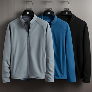 Chaqueta Deportiva para Hombre con Cuello Alto y Cierre Completo, Transpirable, Absorbente de Humedad, Tejido Elástico, Ropa Deportiva para Fitness - Product Image 2
