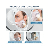 Miroir de salle de bain anti-buée en acrylique avec fixation par ventouse pivotante et porte-rasoir intégré pour salle de bain, vente en gros