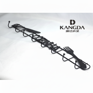 <b>Kitchen</b> Wall Mounted <b>Rack</b> Double Tiers Metal Hook for <b>Utensils</b> Accessories Storage for Home Office Made Cloth Plastic Aluminium - Product Image 1