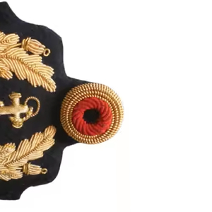 New Design Premium Fashion Embroidered Bullion Wire <b>Badges</b> Hand Made Embroidery Gold Bullion Wire Embroidered <b>Badges</b> - Product Image 5