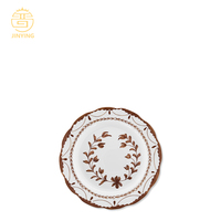 Service de vaisselle en porcelaine vintage français avec assiettes en céramique motif couronne florale pour mariage