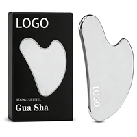 Outil de massage facial Gua Sha en acier inoxydable modèle Xiaoyuan 5 avec logo personnalisé, pour sculpter le visage, remodeler la mâchoire et réduire le double menton