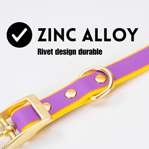 Collares y Correas Impermeables para Mascotas de Dos Tonos, Collar de Lujo para Perro Resistente al Agua, Collar Ajustable de PVC para Paseos en la Playa - Product Image 3