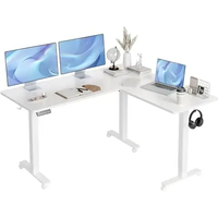 Bureau électrique debout en forme de L au design moderne, bureau d'angle à hauteur réglable pour le bureau de jeu, fonction convertible