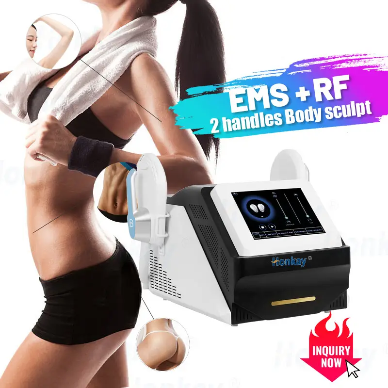 2024 Upgrade 2 manijas EMS Estimulador de esculpir el crecimiento muscular EMS máquina de adelgazamiento corporal