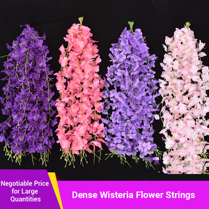 結婚式 の 装飾用 造花 藤 の 花 5分岐 オーキッド ウォールハンギング ストリングス - Product Image 2
