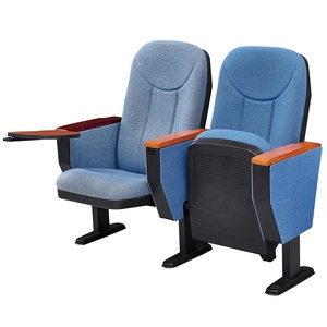 Chaises de théâtre 3D, bancs d'église, chaises rembourrées rouges confortables, empilables, pliantes, avec pieds en acier, pour la maison, le bureau, l'hôtel, le cinéma - Product Image 3