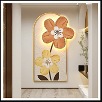 Decoración de Pared LED con Cristales en Forma de Tulipán, Arte Botánico Vertical con Luz para Sala de Estar, Recepción, Nicho, Boutique, Interiores de Hotel