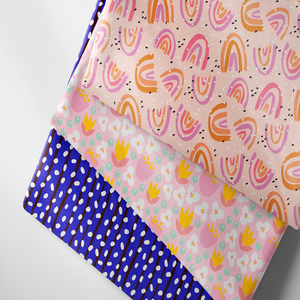 <span class=keywords><strong>Tela</strong></span> de popelina de algodón personalizada para niños Impresión digital con flores lindas Diseños abstractos Diseño popular para ropa de niños - Product Image 2