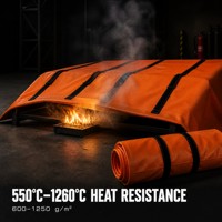 Couverture ignifuge isolante en tissu sergé de fibre de verre résistant à la chaleur, de marque HC, à dépliage rapide, sans alcali, prête à la découpe