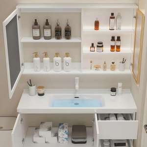 Mueble de Baño Moderno de Madera Maciza, Estilo Minimalista, con Lavabo Integrado para Balcón y Baño <span class=keywords><strong>Pequeños</strong></span> - Product Image 6