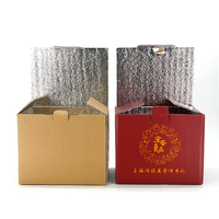 Enfriador de alimentos aislado, película de aluminio y cartón de algodón perlado para transportar caja de aislamiento de cadena de frío de envío congelado