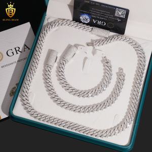 संयुक्त राज्य अमेरिका के स्थानीय शेयर गहने 12 मिमी 925 स्टर्लिंग सिल्वर बनाम मोइससानाइट हीरे से बाहर - Product Image 1