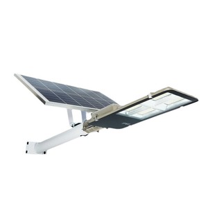 Lampadaire solaire 300 LED Mono Si Cellule Solaire Télécommande Fixation Murale Alliage d'Aluminium Durée de Vie 50000h Étanchéité IP65 - Product Image 1