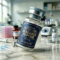 Étiquettes personnalisées de qualité supérieure pour flacons de peptides en PP, étiquettes autocollantes résistantes à l'eau pour contenants cosmétiques de peptides pour soins de la peau