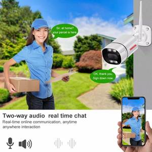 Kamera <span class=keywords><strong>CCTV</strong></span> IP Camhipro Tuya App 8MP 4K Outdoor H.265 Bullet Surveillance Night Vision IR Wide-Angle SD Card Putih Audio Dua Arah - Product Image 5