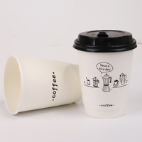 Gobelets à café en papier à double paroi jetables avec logo imprimé personnalisé, avec couvercles, 4oz 8oz 9oz 10oz 14oz 16oz, réutilisables