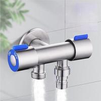 Vanne d'angle bidirectionnelle en acier inoxydable adaptateur en T poignée de robinet Shattaf bidet de toilette d'arrêt d'eau pour application de salle de bain