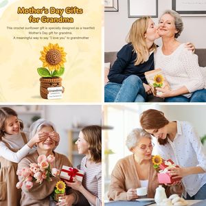Ilifemate Crochet Tournesol 'Je t'aime pour toujours' – Cadeau d'anniversaire de remerciement pour grand-mère/Grand-père destiné aux petits-enfants, fabriqué en Chine - Product Image 5