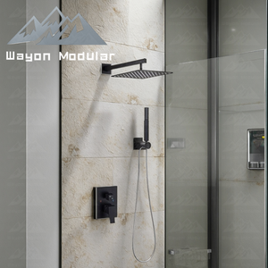 Sistema Doccia a Pioggia Nascosto Moderno Wayon in Nero Opaco con <span class=keywords><strong>Doccetta</strong></span> per Bagni di Lusso - Product Image 1