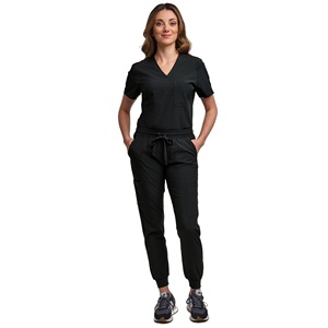 Light <b>Blue</b> <b>Scrub</b> Uniform Set Women V Neck Top Drawstring Pants Medical Workwear Hospital Uniforms - Product Image 2