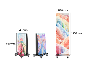 Tầng thường vụ 200cm có thể gập lại hai mặt p1.86 P2 p2.5 2.5mm trong nhà ngoài trời dọc trifold Poster treo màn hình hiển thị LED - Product Image 2