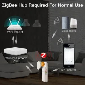 Stores enrouleurs motorisés intelligents ZigBee DIY, contrôle par application Tuya Smart Life, contrôle vocal <span class=keywords><strong>Google</strong></span> Home Alexa, 1 an de garantie, entraînement en plastique - Product Image 5