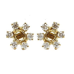เครื่องประดับที่ยอดเยี่ยมคุณภาพสูง14K แข็งสีเหลืองทองวินเทจต่างหูเพชรธรรมชาติทำด้วยมือต่างหูสำหรับผู้หญิง - Product Image 1