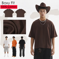 T-shirt Homme Streetwear Personnalisé Coupe Boxy Qualité Supérieure Épaules Tombantes Oversize Imprimé DTG Coton Pur Manches Courtes Vente en Gros
