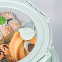 Contenants de préparation des repas en verre personnalisables pour la cuisine, bol en verre transparent, boîte à lunch avec couvercles verrouillables verts