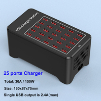 Station de charge USB intelligente haute puissance 150W, 25 ports, adaptateur mural rapide QC3.0 pour téléphones mobiles, ordinateurs portables, écouteurs, appareils photo, électroménager