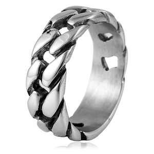 yunnique <b>Titanium</b> Steel Chain <b>Ring</b> Women's Punk Hollow Geometric Fashion Jewelry 210132 - Product Image 1