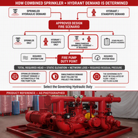 Système de pompage incendie combiné spécifique au projet, basé sur une demande hydraulique simultanée