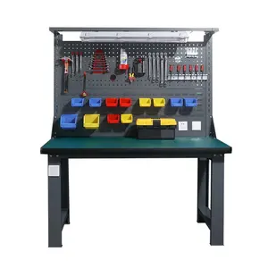 Modular workbench system led light workbench with pegboard