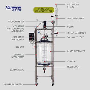 Стеклянный реактор с цифровым дисплеем и контролем температуры - Product Image 3