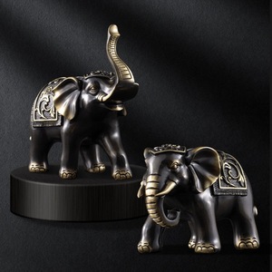 New Chinese-style creative high-end brass handicraft <b>elephant</b> <b>decorative</b> piece, lucky charm home wine cabinet sample room soft d - Product Image 4