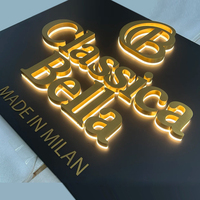 Enseigne LED extérieure personnalisée pour entreprise, lettres lumineuses rétroéclairées, enseigne murale 3D en métal et acrylique pour la publicité des commerces