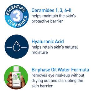 Desmaquillante de Ojos al por Mayor con Ácido Hialurónico y Ceramidas, Resistente al Agua, No Comedogénico, Sin Fragancia, Hidratante - Product Image 4