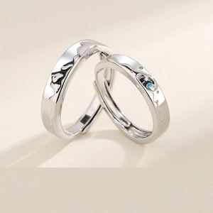 Latest Design Jewelry <b>Couple</b> <b>Rings</b> Wedding Finger Simple <b>Rings</b> Adjustable Mountain Sea Commemorative Jewelry <b>Ring</b> - Product Image 2