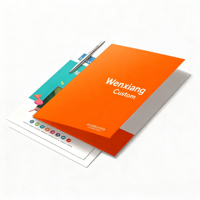 Brochure d'entreprise personnalisée A4 Marque Wenxiang, conception de proposition sur une page, dorée, imprimée offset, papier couché, plastifiée, pliée