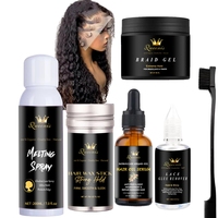 Kit de pose de perruque Lace Gel tresse sans colle à fixation forte avec spray fondant pour extensions de cheveux