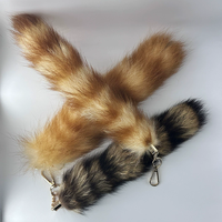 Vente en gros de petites queues de raton laveur dorées originales, porte-clés en fourrure de raton laveur américaine naturelle et moelleuse pour la décoration de porte-clés personnalisés