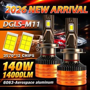 Venta al por mayor de fábrica: Bombilla LED DGLS M11 Canbus para faros delanteros, 140W 14000LM, doble tubo de cobre, H1 H4 <span class=keywords><strong>H7</strong></span> H11 9005 9006 para coche - Product Image 2