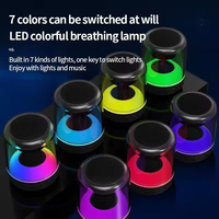Speaker BT nirkabel Mini luar ruangan, pengeras suara pemutar musik MP3 Stereo portabel Slot kartu TF LED bebas genggam