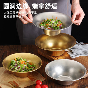 Stainless Steel Bowl Gold Silver Color Durable Home Use Cooking Serving Bowl - Product Image 1