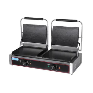 813D Panini Grill elétrica placas duplas topo cheio plano sanduíche grill contato imprensa forno agarrar fazer pão torradeira contato Grill