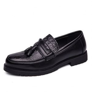 Men's Office Shoes in Full Black Color Genuine Leather Comfortable Men Dress Wedding Shoes - Product Image 1