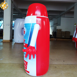 Hoạt động ngoài trời Tùy Chỉnh PVC cup đi Bộ uống phim hoạt hình <span class=keywords><strong>Inflatable</strong></span> quảng cáo chai màu đỏ mô hình - Product Image 2