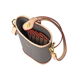 Sac à main seau pour femme, best-seller, à bandoulière unique, haut de gamme, élégant, en cuir PU tissé, imperméable, avec fermeture éclair - Product Image 6