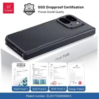 Xundd pour Google Pixel 9 Pro Fold avec coque en verre trempé transparente, coque de téléphone transparente, pare-chocs antichoc, coques de protection